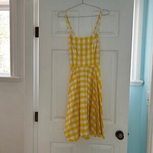 Yellow Gingham Cotton Dress